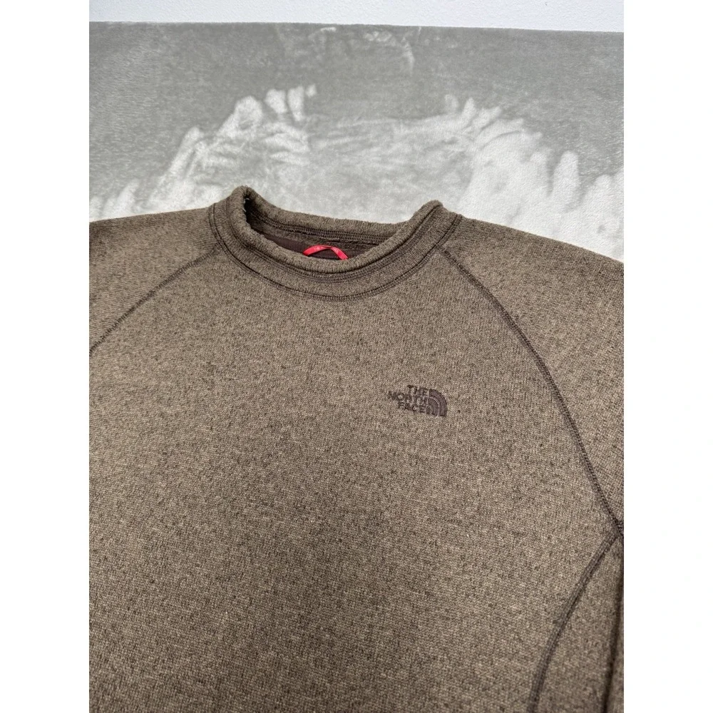 North Face Sweatshirt Mens Large Brown Pullover Crewneck Brown Fleece Shirt